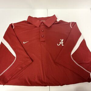 Alabama Crimson Tide Shirt Mens Large Burgundy Nike Dri Fit Golf Polo